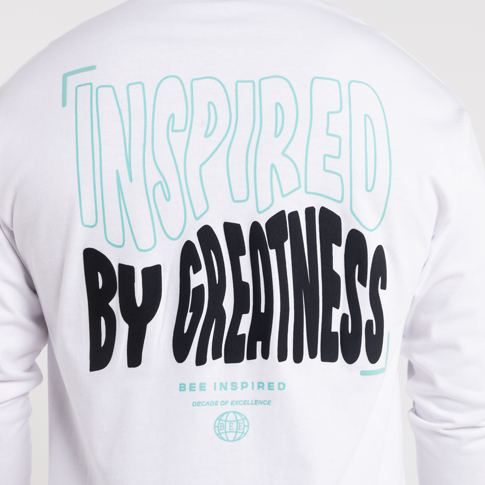 Aguirre Long Sleeve T-Shirt - White/Aqua